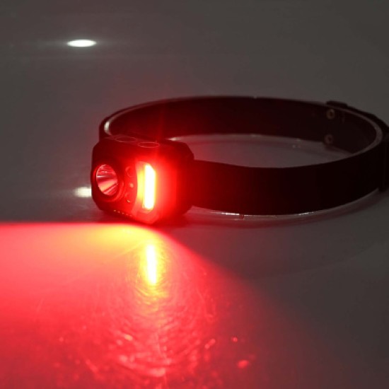 Alpin Φακος Κεφαλής Ελαφρύς Sensor 350lm,Κοκκινο+UV Cob