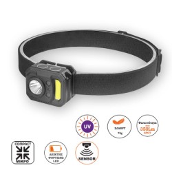 Alpin Φακος Κεφαλής Ελαφρύς Sensor 350lm,Κοκκινο+UV Cob