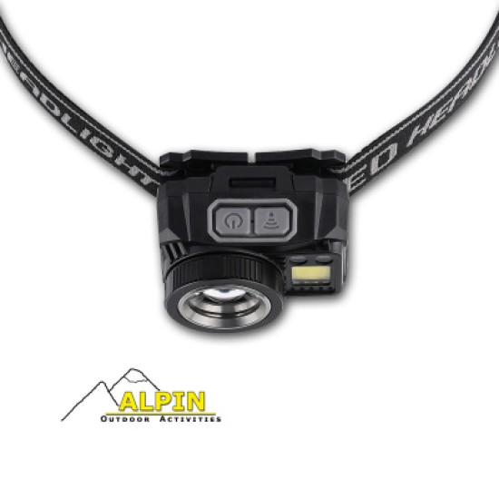 Εστιαζόμενος επαναφορτιζόμενος φακός ΑLPIN  με 1 CREE XPG3 + RED COB + White COB