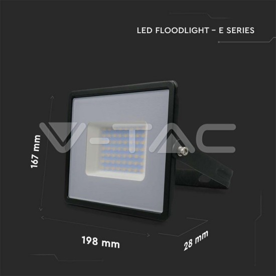 V-TAC Προβολέας LED 50W Ψυχρό Λευκό 6500K PF>0.9 4300lm 100° IP65 Μαύρο σώμα 215960 V-TAC Προβολέας LED 50W Ψυχρό Λευκό 6500K PF>0.9 4300lm 100° IP65 Μαύρο σώμα 215960