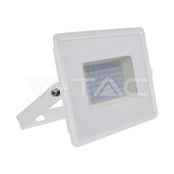 V-TAC Προβολέας LED 50W Φυσικό Λευκό 4000K PF>0.9 4300lm 100° IP65 Λευκό Σώμα 215962