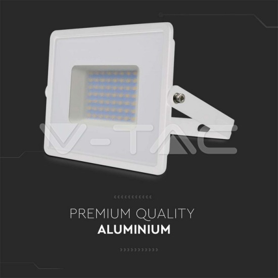 V-TAC Προβολέας LED 50W Ψυχρό Λευκό 6500K PF>0.9 4300lm 100° IP65 Λευκό Σώμα 215963 V-TAC Προβολέας LED 50W Ψυχρό Λευκό 6500K PF>0.9 4300lm 100° IP65 Λευκό Σώμα 215963