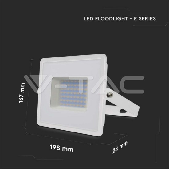 V-TAC Προβολέας LED 50W Ψυχρό Λευκό 6500K PF>0.9 4300lm 100° IP65 Λευκό Σώμα 215963 V-TAC Προβολέας LED 50W Ψυχρό Λευκό 6500K PF>0.9 4300lm 100° IP65 Λευκό Σώμα 215963