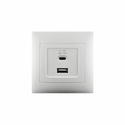 ΛΕΥΚΗ ΠΡΙΖΑ USB type-A + type-C “DOMUS”