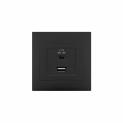 STINEL “DOMUS” ΜΑΥΡΗ ΠΡΙΖΑ USB type-A + type-C