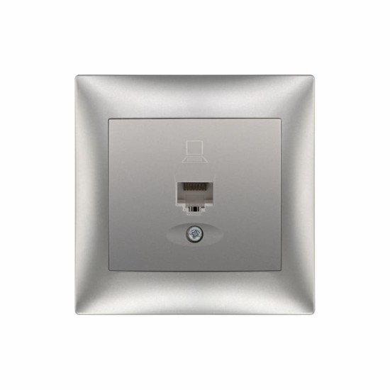 ΑΣΗΜΙ ΠΡΙΖΑ ΔΕΔΟΜΕΝΩΝ RJ45 Cat6 ΜΟΝΗ “DOMUS”