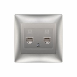 ΑΣΗΜΙ ΠΡΙΖΑ ΔΕΔΟΜΕΝΩΝ RJ45 Cat6 ΔΙΠΛΗ “DOMUS”