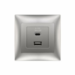 ΑΣΗΜΙ ΠΡΙΖΑ USB Type-A + Type-C “DOMUS”