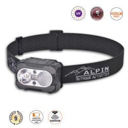 Φακος κεφαλης Alpin Hybrid 420LM+UV+Κοκκινο COB