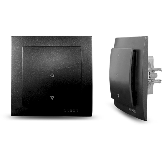 NILSON Μαύρος ματ διακόπτης ρολλών μονός
