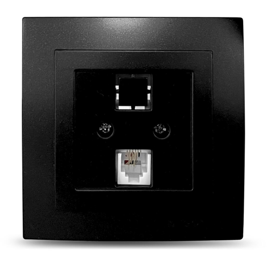 NILSON Μαύρη ματ πρίζα τηλεφώνου