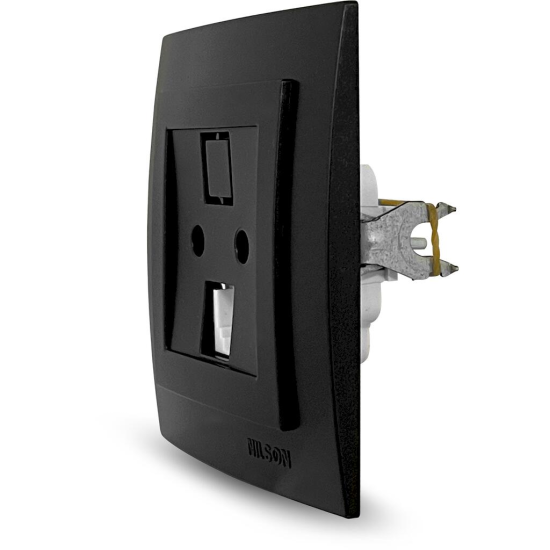 NILSON Μαύρη ματ πρίζα τηλεφώνου