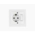 Μονή Χωνευτή Πρίζα Ρεύματος με Διακόπτη Λευκή