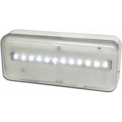 Φωτιστικό ασφαλείας μη συνεχούς λειτουργίας 220V-240V  με λευκά Leds, απόδοσης 85 lm. Αυτονομία εφεδρικής λειτουργίας 4,5 ώρες.
