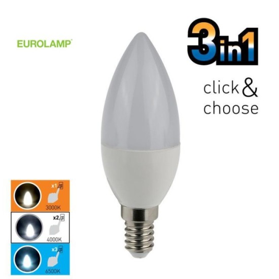 ΛΑΜΠΑ LED SMD ΜΙΝΙΟΝ 6W Ε14 6500/4000/2700K 220-240V | EUROLAMP |