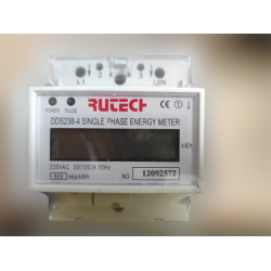 RUTECH Μονοφασικός Ενεργειακός Μετρητής 220VAC 100Amp 50Hz Κιλοβατώρα kWh, ψηφιακή οθόνη LCD