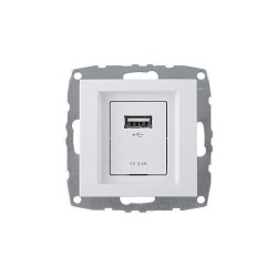 ΠΡΙΖΑ USB ΦΟΡΤΙΟΥ 2,4Α (Π+Μ) ΛΕΥΚΟ