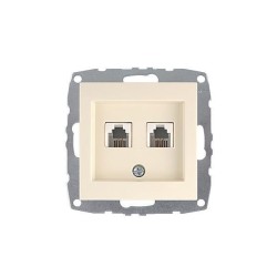 ΠΡΙΖΑ ΤΗΛΕΦΩΝΟΥ ΔΙΠΛΗ 2Χ( RJ11623JK) (Π+Μ) ΚΡΕΜ