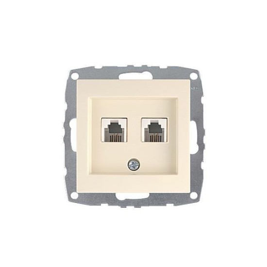 ΠΡΙΖΑ ΤΗΛΕΦΩΝΟΥ ΔΙΠΛΗ 2Χ( RJ11623JK) (Π+Μ) ΚΡΕΜ ΠΡΙΖΑ ΤΗΛΕΦΩΝΟΥ ΔΙΠΛΗ 2Χ( RJ11623JK) (Π+Μ) ΚΡΕΜ