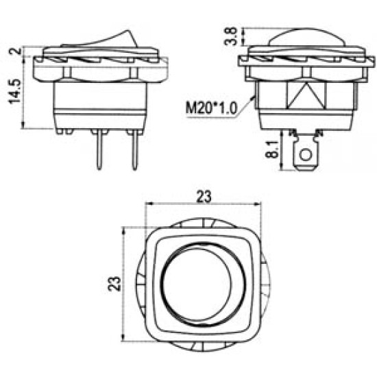 ΔΙΑΚΟΠΤΗΣ ROCKER Φ23 2P ON-OFF 10A/250V ΜΑΥΡΟΣ R13-135A2 SCI ΔΙΑΚΟΠΤΗΣ ROCKER Φ23 2P ON-OFF 10A/250V ΜΑΥΡΟΣ R13-135A2 SCI