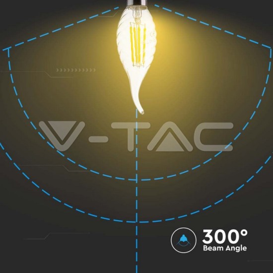 Λάμπα LED E14 κερί φλόγα twisted filament 4W φυσικό λευκό 4000K