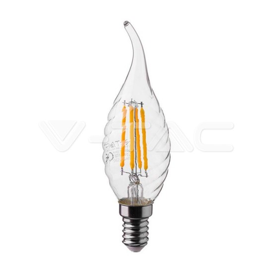 Λάμπα LED E14 κερί φλόγα twisted filament 4W φυσικό λευκό 4000K