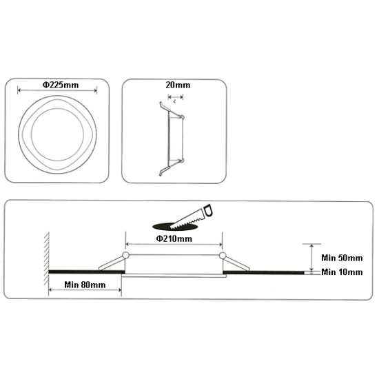ΦΩΤΙΣΤΙΚΟ LED DOWNLIGHT ΧΩΝΕΥΤΟ ΣΤΡΟΓΓΥΛΟ Φ225 18W 1286LM 6000K HNS ΦΩΤΙΣΤΙΚΟ LED DOWNLIGHT ΧΩΝΕΥΤΟ ΣΤΡΟΓΓΥΛΟ Φ225 18W 1286LM 6000K HNS