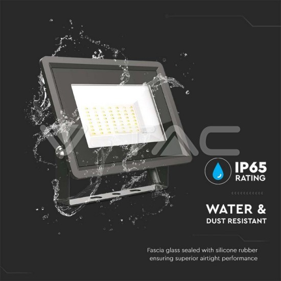 V-TAC Στεγανός Προβολέας IP65 Ισχύος 50W με Ψυχρό Λευκό Φως σε Μαύρο χρώμα 6751 V-TAC Στεγανός Προβολέας IP65 Ισχύος 50W με Ψυχρό Λευκό Φως σε Μαύρο χρώμα 6751