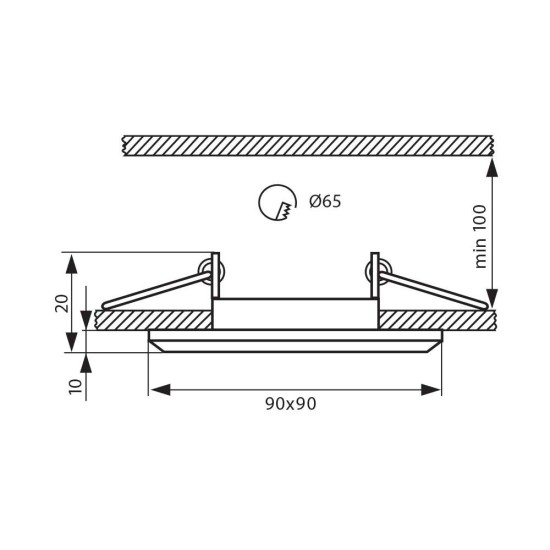ΔΙΑΚΟΣΜΗΤΙΚΟ ΓΥΑΛΙ ΚΑΙ ΑΛΟΥΜΙΝΙΟ DOWNLIGHT GRACE SL401 FRS ∙ ΠΑΓΩΜΕΝΟ