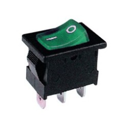 ΔΙΑΚΟΠΤΗΣ ROCKER MINI 3P ΜΕ ΛΥΧΝΙΑ ON-OFF 8A/250V ΠΡΑΣΙΝΟΣ PS8A-13 BEJ