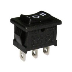 ΔΙΑΚΟΠΤΗΣ ROCKER MINI 3P ON-OFF-ON 6A/250V ΜΑΥΡΟΣ RL3-113 YNX