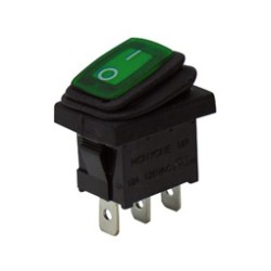 ΔΙΑΚΟΠΤΗΣ ROCKER ΜΙΝΙ 3P ΜΕ ΛΥΧΝΙΑ ON-OFF 10A/250V IP65 ΠΡΑΣΙΝΟΣ WR1110 HNO