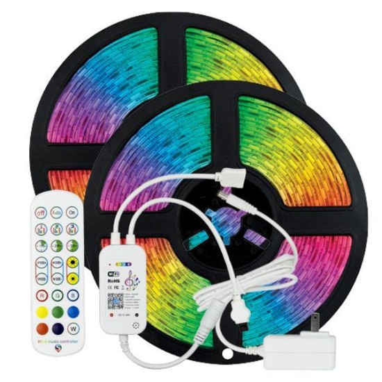 ΤΑΙΝΙΑ LED KIT 2 Χ 5 ΜΕΤΡΩΝ RGB 12V + DRIVER + Wifi CONTROLLER ΜΕ ΜΟΥΣΙΚΗ IP20 ΤΑΙΝΙΑ LED KIT 2 Χ 5 ΜΕΤΡΩΝ RGB 12V + DRIVER + Wifi CONTROLLER ΜΕ ΜΟΥΣΙΚΗ IP20