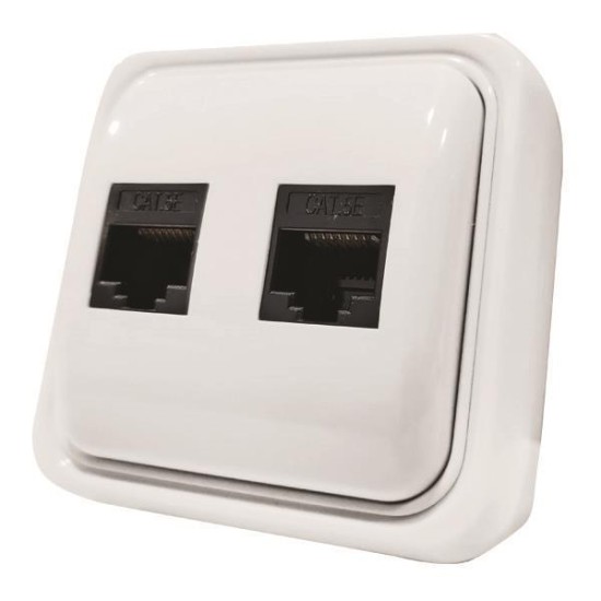 ΠΡΙΖΑ ΜΙΝΙ DATA ΔΙΠΛΗ RJ45 8P8C ΛΕΥΚΗ IP20 ΠΡΙΖΑ ΜΙΝΙ DATA ΔΙΠΛΗ RJ45 8P8C ΛΕΥΚΗ IP20