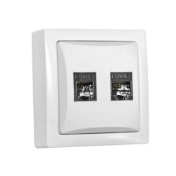 ΠΡΙΖΑ ΜΙΝΙ ΤΗΛΕΦΩΝΟΥ ΔΙΠΛΗ RJ11 & RJ45 ΛΕΥΚΗ IP20